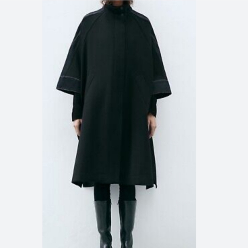 Zara Manteco wool blend and denim coat ❤️ - Picture 3 of 7